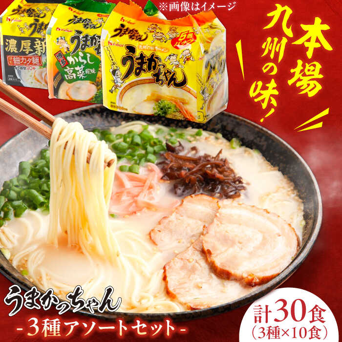 うまかっちゃん3種 計30食（とんこつ、高菜、濃厚新味）