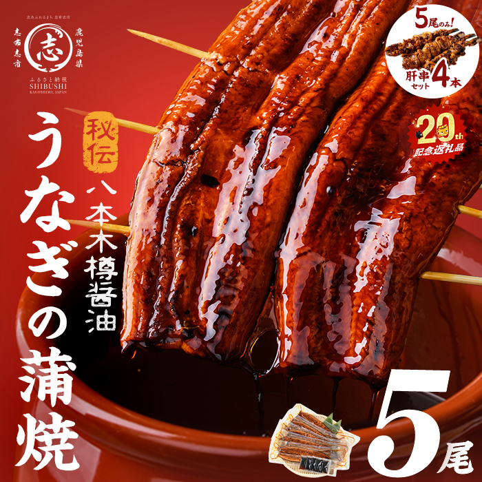 志布志市制20周年記念】【数量限定】国産 八本木樽鰻の蒲焼(160g以上×5